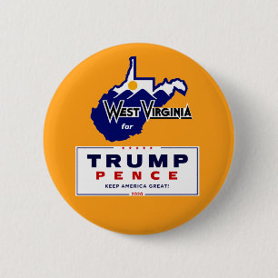 West Virginia für Trump Pence 2020 Button
