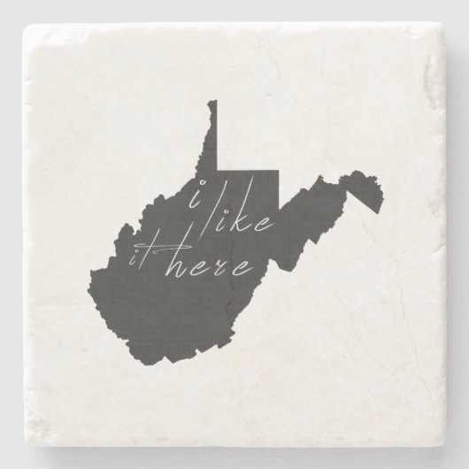 West Virginia geformt I like it Here Chalkboard Steinuntersetzer (Vorderseite)