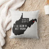 West Virginia GPS Koordinaten mit Herz Kissen (Decke)