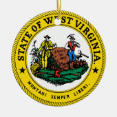 West Virginia Great Siegel Keramik Ornament (Vorne)
