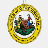 West Virginia Great Siegel Keramik Ornament (Links)