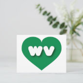 West Virginia green heart - I Liebe wv Postkarte (Stehend Vorderseite)