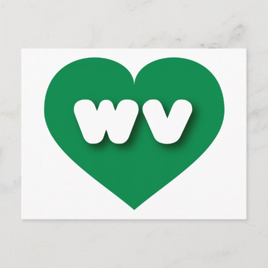West Virginia green heart - I Liebe wv Postkarte (Vorderseite)