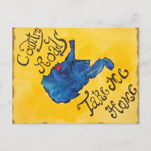 West Virginia hat mein Herz Postkarte (Vorderseite)