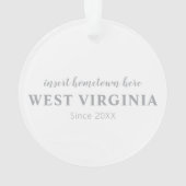 West Virginia Heimat Personalisiertes Ornament (Rückseite)