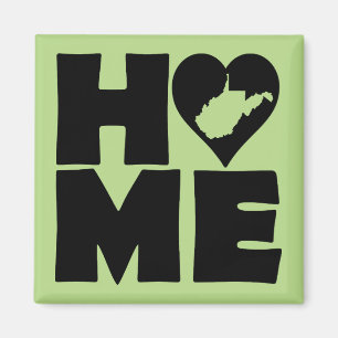 West Virginia Home Heart State Poster Schild Magnet