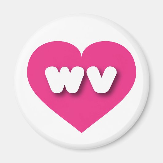 West Virginia hot pink heart - I Liebe wv Magnet (Vorne)