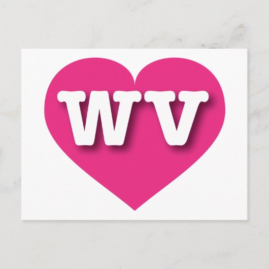 West Virginia Hot Pink Heart - I Liebe WV Postkarte (Vorderseite)