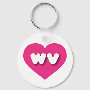 West Virginia hot pink heart - I Liebe wv Schlüsselanhänger