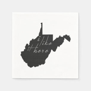 West Virginia I like it Hier Staat Silhouette Serviette