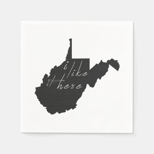 West Virginia I like it Hier Staat Silhouette Serviette (Vorderseite)