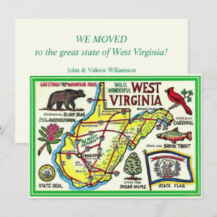 West Virginia Illustriert Map Moving Ankündigung