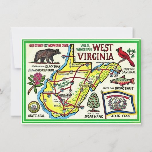 West Virginia Illustriert Map Moving Ankündigung (Vorderseite)