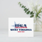 West Virginia in Rot, Weiß und Blau Postkarte (Stehend Vorderseite)