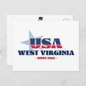 West Virginia in Rot, Weiß und Blau Postkarte (Vorne/Hinten)