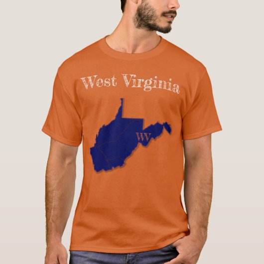 West Virginia Interstates [Navy Blue Design] T-Shirt (Vorderseite)