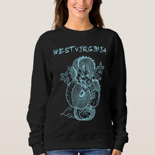 West Virginia Japanischer Drache Sweatshirt (Vorderseite)