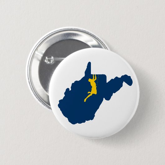 West Virginia Klettern Button (Vorne & Hinten)