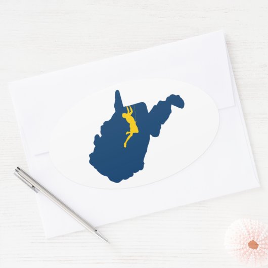 West Virginia Klettern Ovaler Aufkleber (Umschlag)