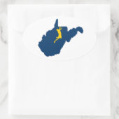 West Virginia Klettern Ovaler Aufkleber (Tasche)