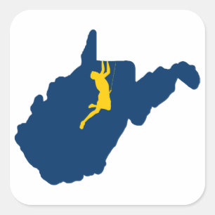 West Virginia Klettern Quadratischer Aufkleber