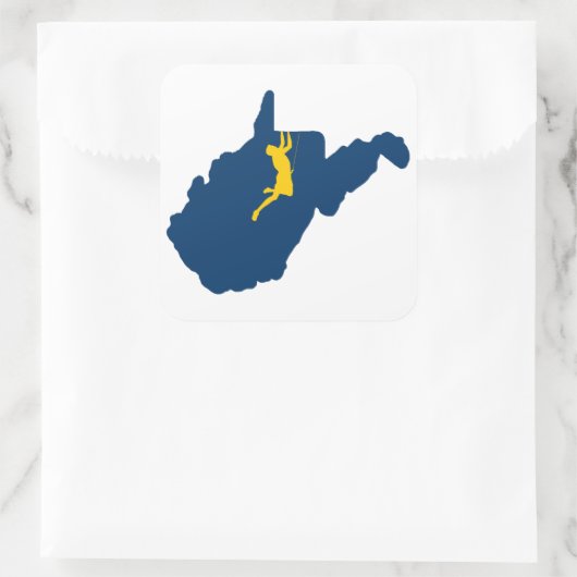 West Virginia Klettern Quadratischer Aufkleber (Tasche)