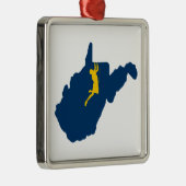 West Virginia Klettern Silbernes Ornament (Rechts)