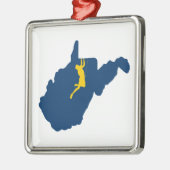West Virginia Klettern Silbernes Ornament (Links)