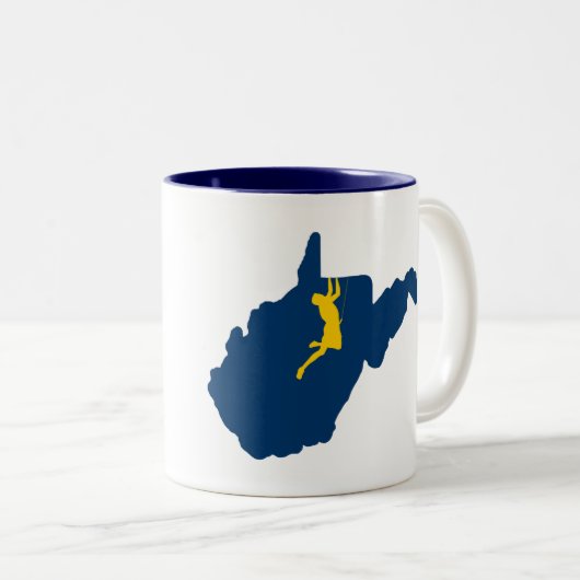 West Virginia Klettern Zweifarbige Tasse (VorderseiteRechts)