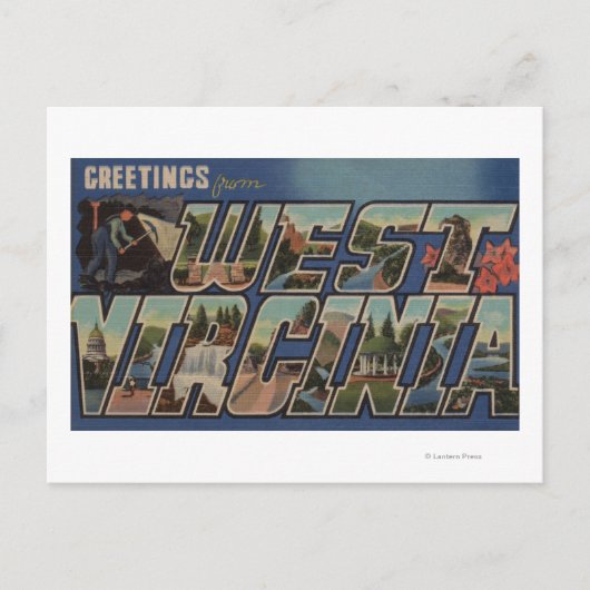 West Virginia (Kohlebergwerk) - Große Briefszenen Postkarte (Vorderseite)