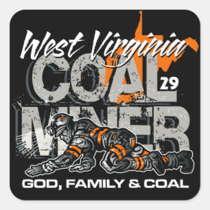 WEST-VIRGINIA-KOHLENBERGWERKARBEITER QUADRATISCHER AUFKLEBER