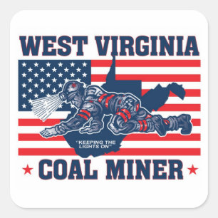 WEST-VIRGINIA-KOHLENBERGWERKARBEITER QUADRATISCHER AUFKLEBER