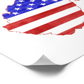 West Virginia Kontur Map Shaped American Flag Poster (Ecke)