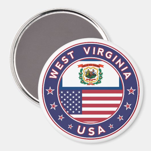 West Virginia Magnet (Vorderseite/Rückseite)