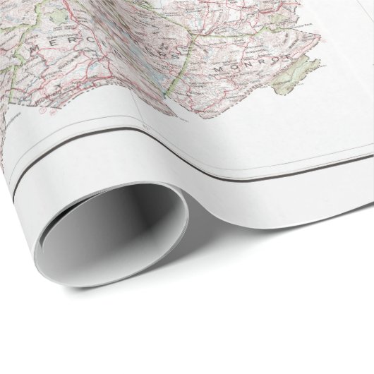 West Virginia Map (1984) WV Staat Atlas Geschenkpapier (Rolleneckpunkt)