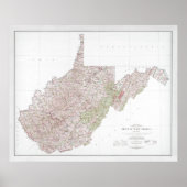 West Virginia Map (1984) WV Staat Atlas Poster (Vorne)