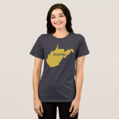 West Virginia Map Belong Staatsstolz Tri-Blend Shirt (Vorderseite voll)