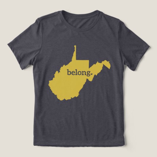 West Virginia Map Belong Staatsstolz Tri-Blend Shirt (Design Vorderseite)