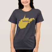 West Virginia Map Belong Staatsstolz Tri-Blend Shirt (Vorderseite)