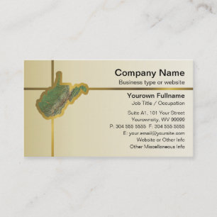 West Virginia Map Business Card Visitenkarte