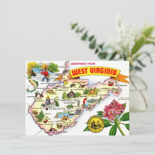 West Virginia Map Moving Ankündigung (Stehend Vorderseite)