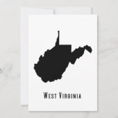 West Virginia Map - Schwarz und Weiß Moderne Einladung (Vorderseite)