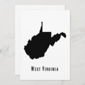 West Virginia Map - Schwarz und Weiß Moderne Einladung (Vorne/Hinten)