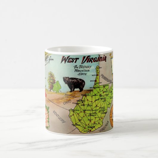 West Virginia Map Tasse (Mittel)