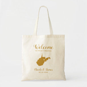 West Virginia Map Wedding Welcome Bag, Gold Tragetasche