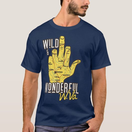 West Virginia Map WV Middle Finger Funny WV T-Shirt (Vorderseite)