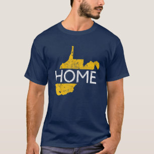 West Virginia Map WV Zuhause 304 Staat Vintag T-Shirt