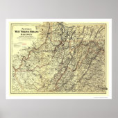West Virginia Midland Railroad Karte 1883 Poster (Vorne)