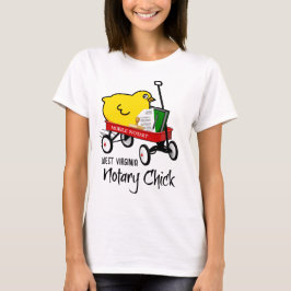 West Virginia Mobile Notary Chick Red Wagon T-Shirt