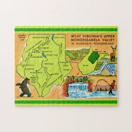 West-Virginia Monongahela-Tal Karte Puzzle